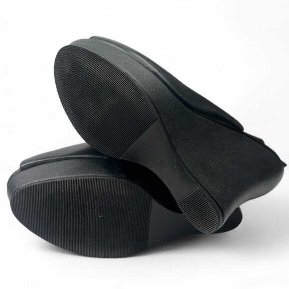 SCALA  Collezione 37 / 7 European wedge sandal Platform Open Toe Slingback Black - Picture 5 of 5